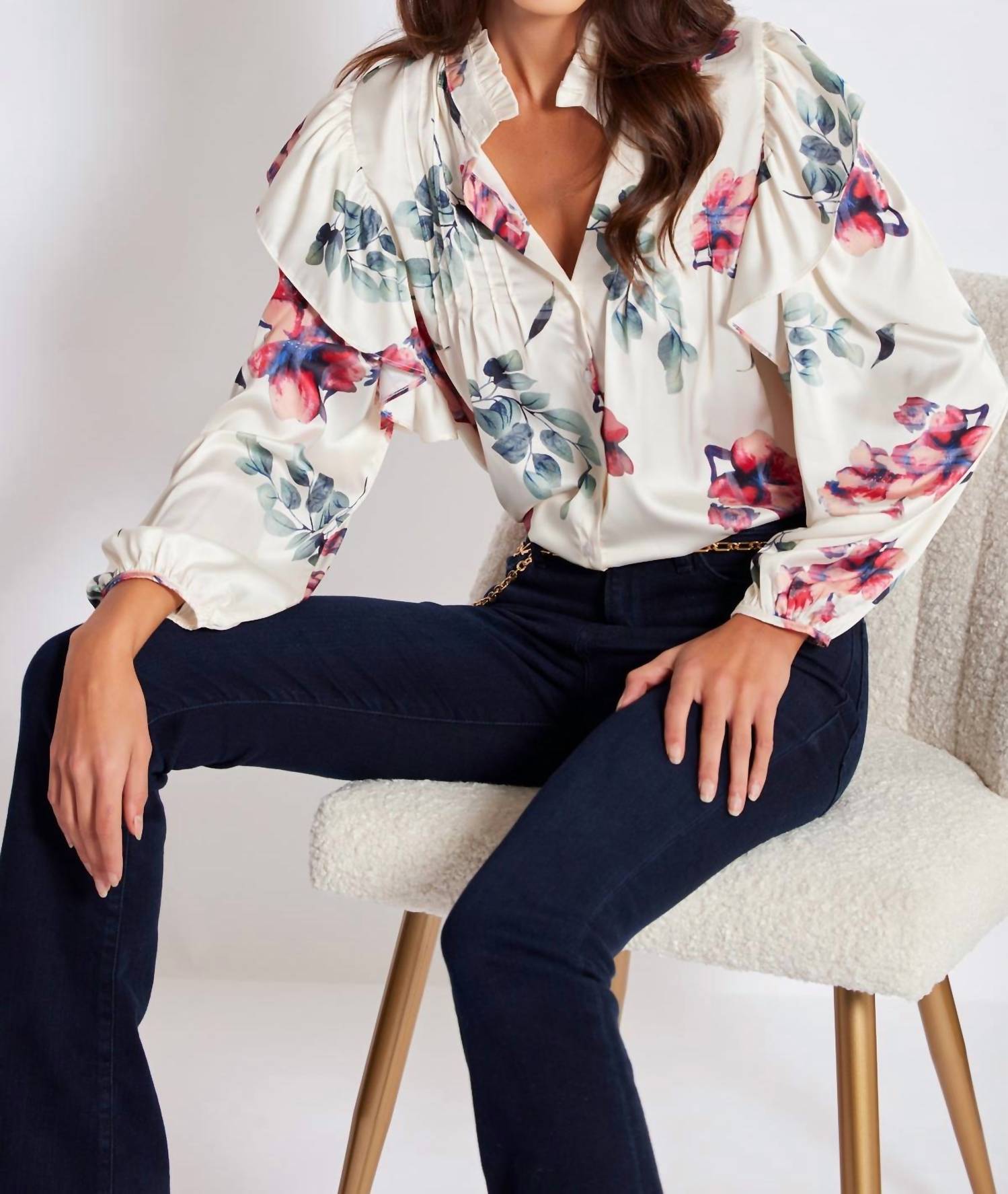 Bishop + Young - Thea Ruffle Floral Blouse