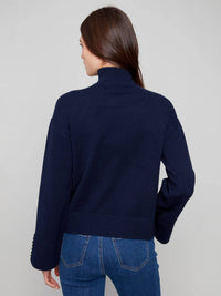 Charlie B - Mock Neck Sweater With Zipper