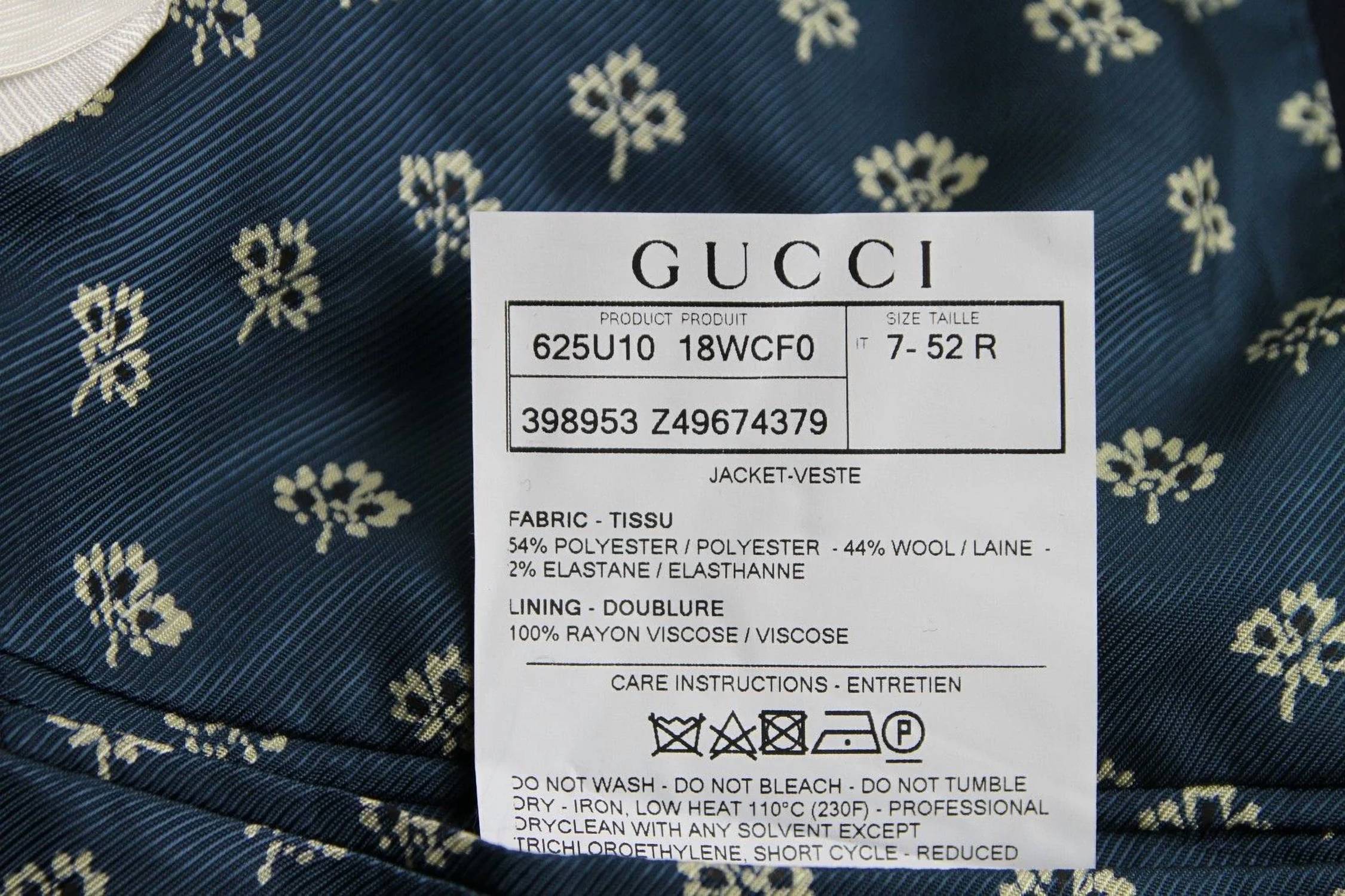 Gucci - Men's Formal 2 Buttons Polyester Wool Elastane Jacket