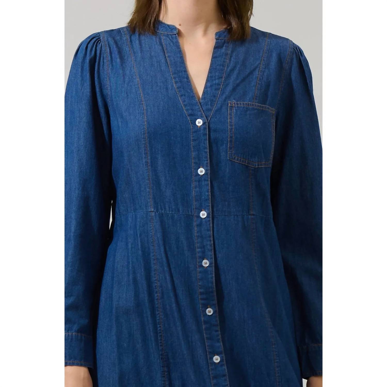 Sugarlips - Skylah Denim Tiered Midi Dress