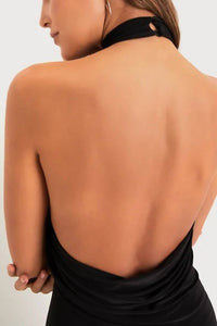 Lulus - Flawless Expression Mock Neck Halter Maxi Dress