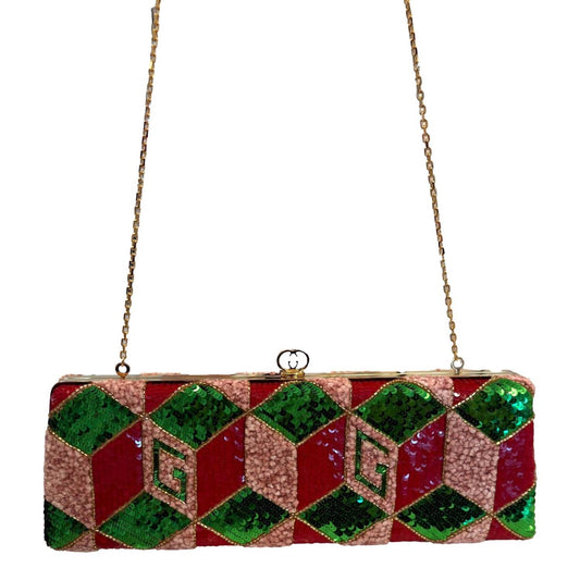 Gucci - Broadway Embellished Sequins Chain Shoulder Bag