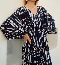 Joseph Ribkoff - Tropical Print V-neck Peplum Top