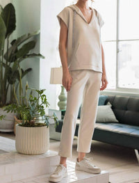 Joh Felix Stretch Crepe Knit Pant in beige - women's pants