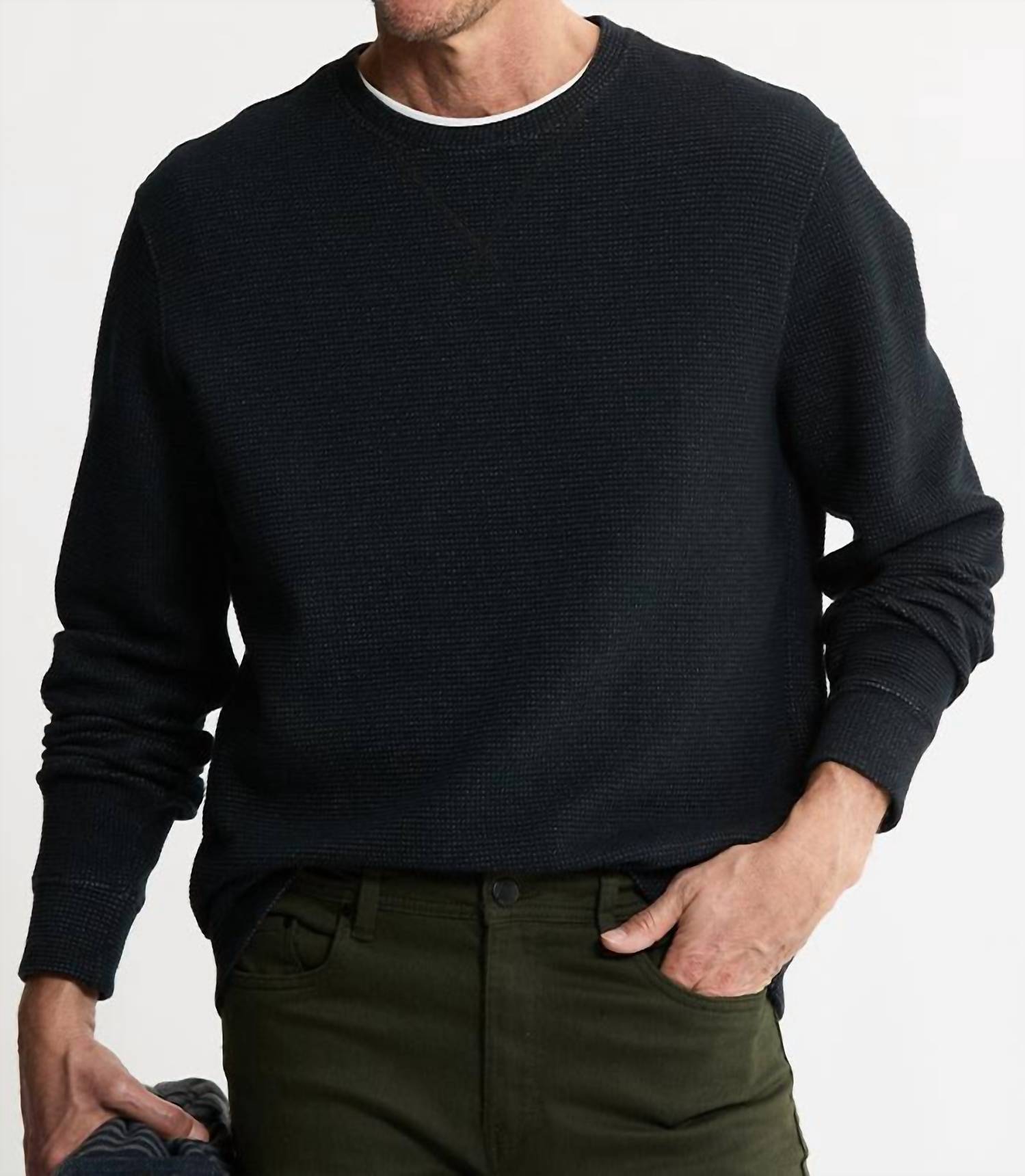 Jachs New York - Doubleface Mesh Crewneck Pullover Sweater