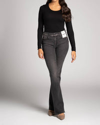 MAJESTIC FILATURES Soft Touch Merrow Edge Crewneck Tee in noir - women's long sleeve top