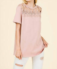 Hailey & Co - Spicy Mauve Crochet Lace Top