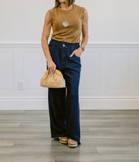 Frnch - Elastic Waist Wide-leg Lusitania Jean