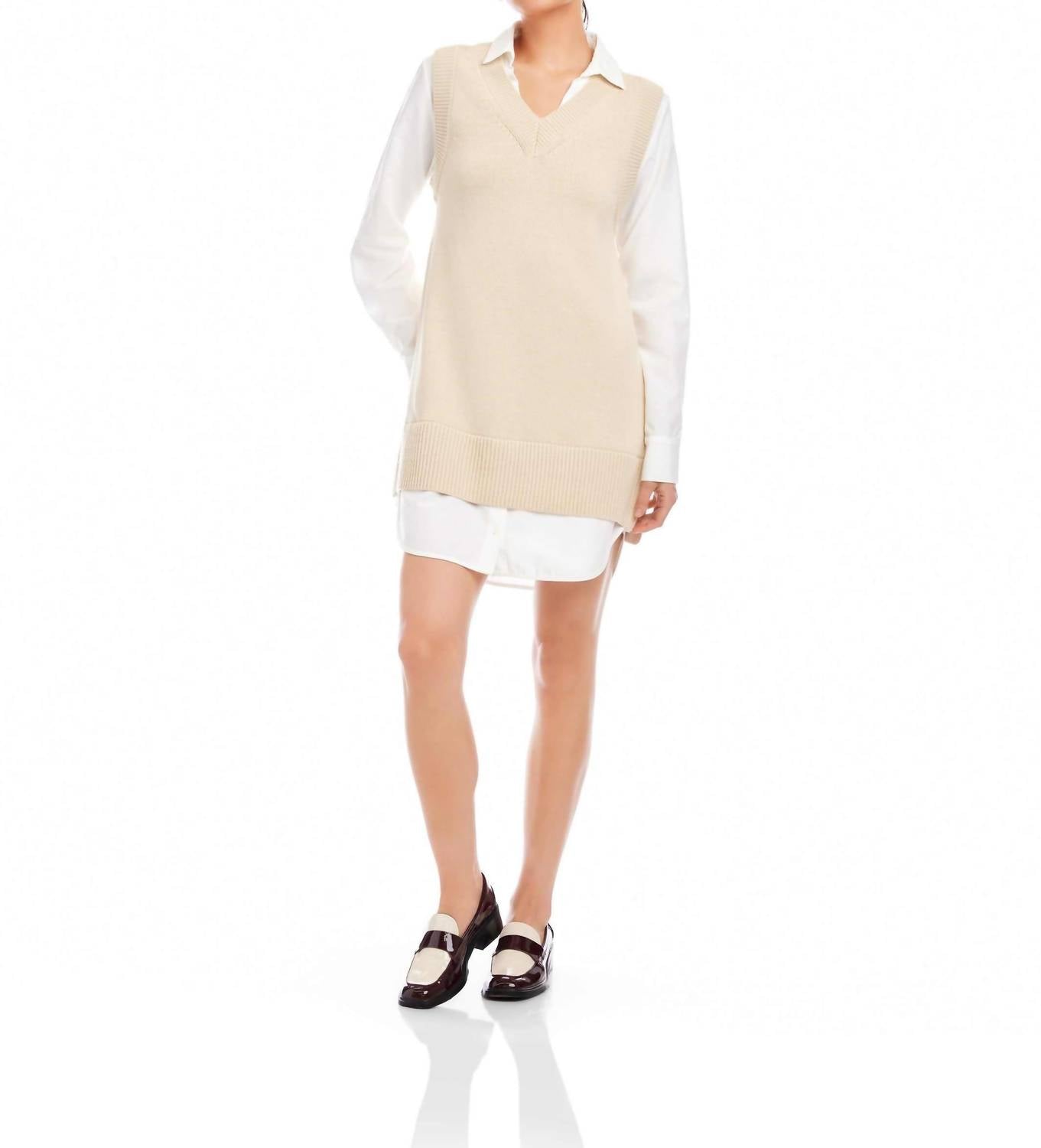 Fifteen Twenty - Elora Mixed Media Vest Dress