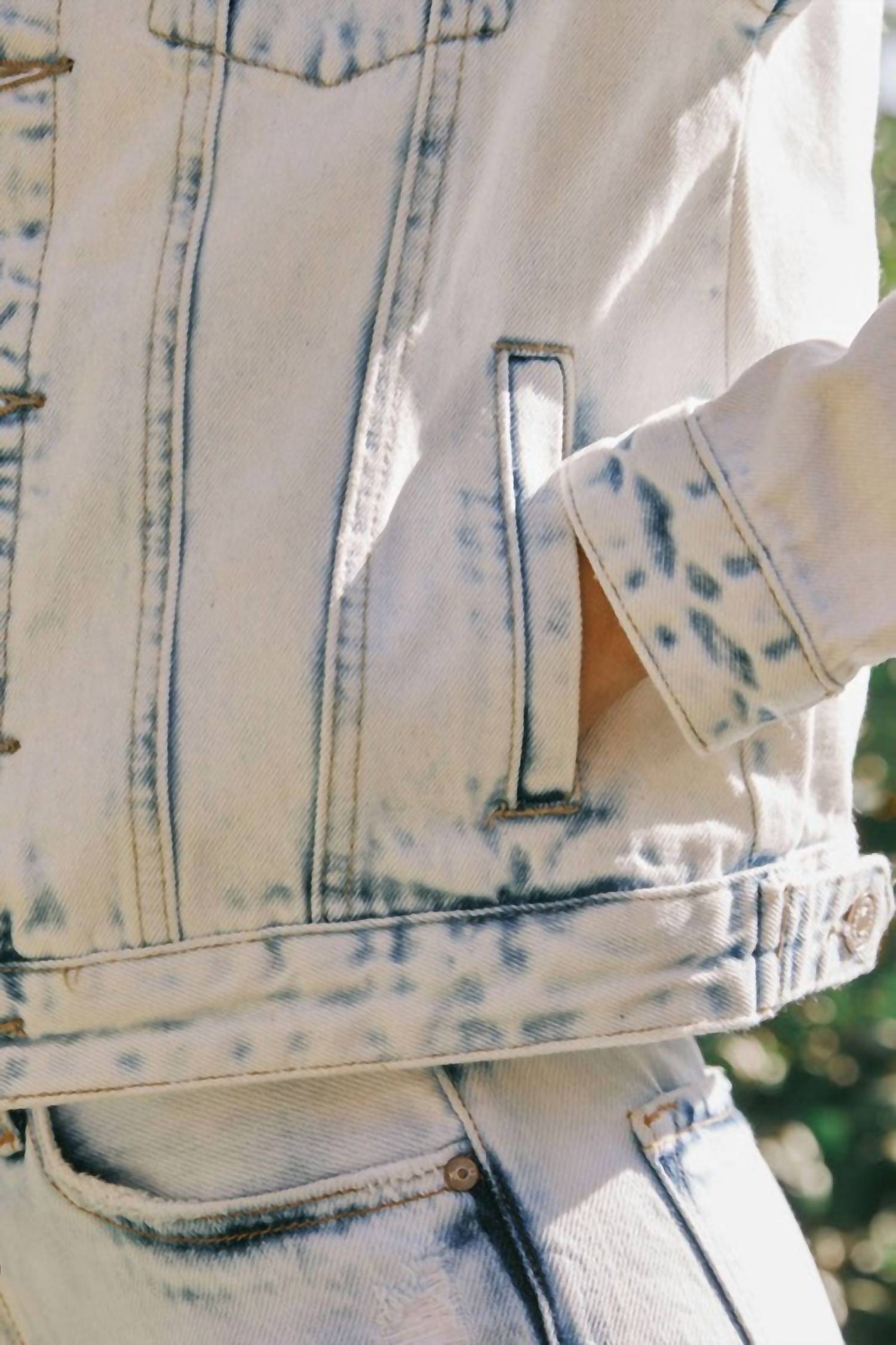 KanCan Classic Trucker Jacket in light stone - women's jacket - view 6