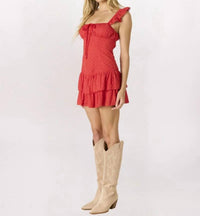 Rowan + Riot - Eyelet Ruffle Bottom Mini Dress