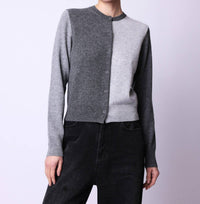 Berenice Camaieu Knit Cardigan in grey mix - women's cardigan