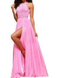 Sherri Hill - Halter Slit Prom Dress