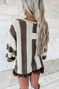 Dear Lover - Stripe Colorblock Lightweight Sweater