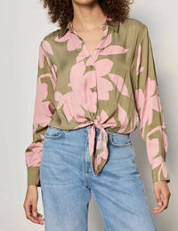 Sanctuary Lover Tie Shirt in pink silhouette - women's shirt