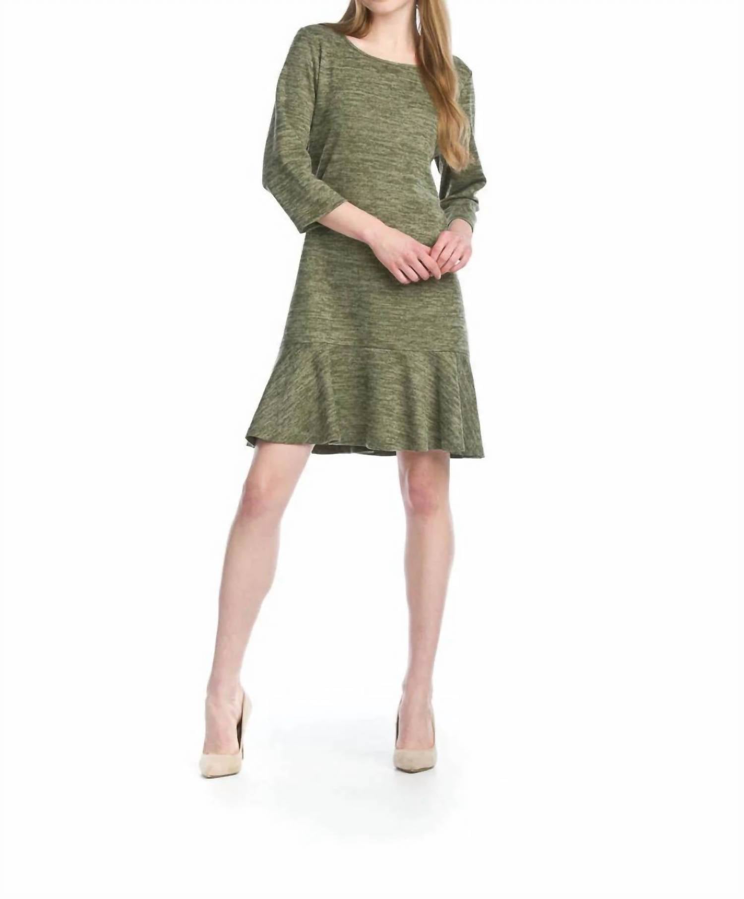 Papillon - Heathered 3/4 Sleeve Sweater Dress