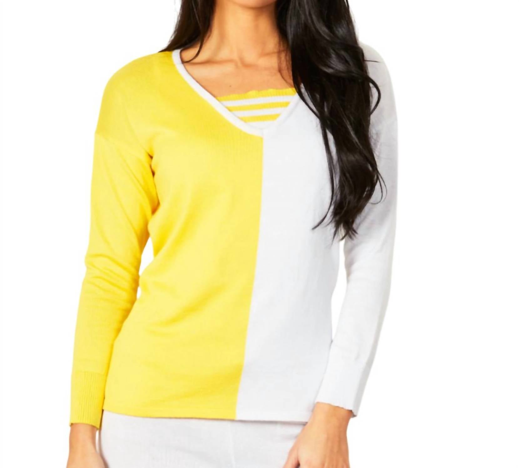 Two-Tone Stripe Detail Top