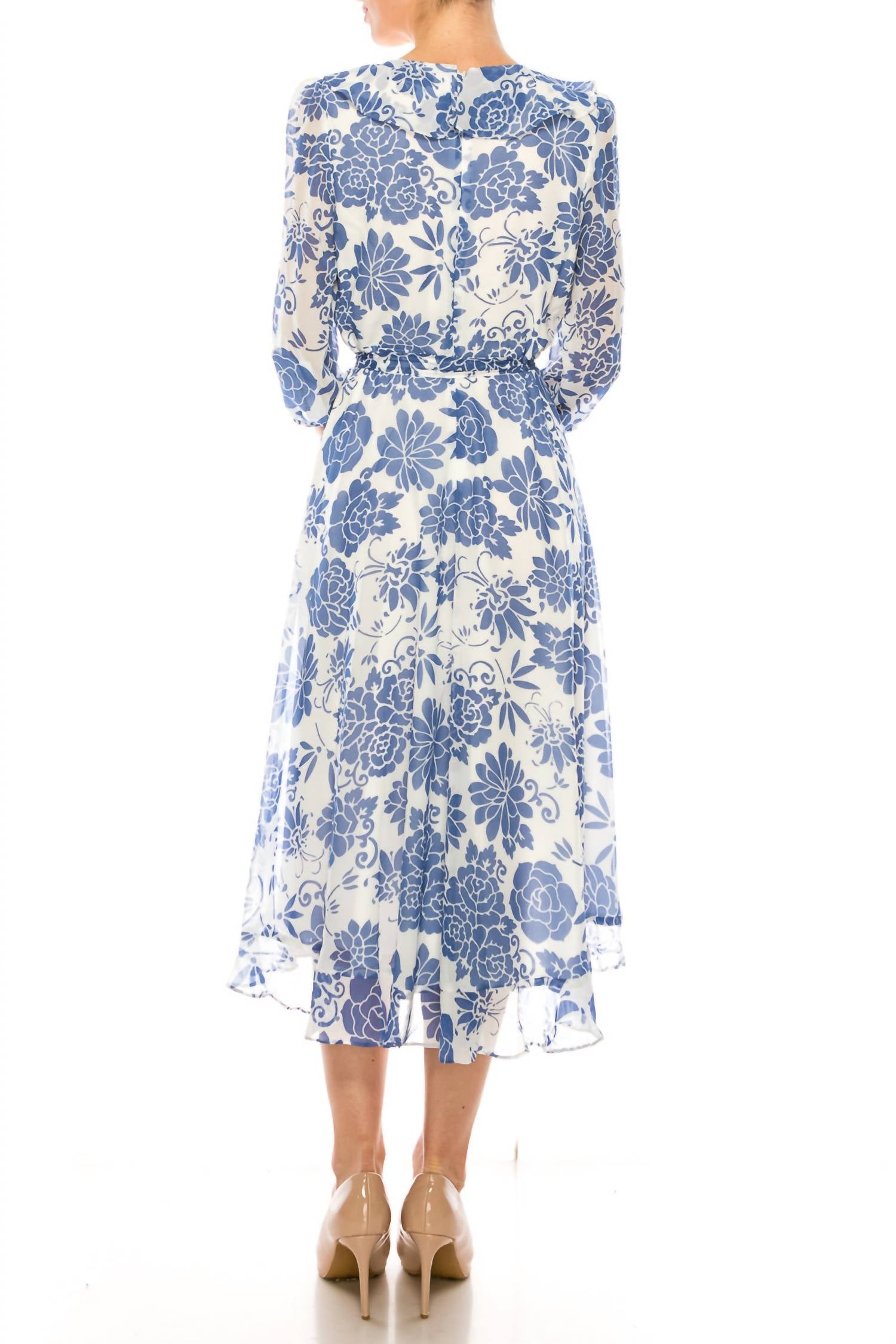 Maison Tara - Floral Wrap Style Midi Dress