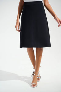 Joseph Ribkoff Viscose Sweater Knit A Line Skirt in black - women's skirt - detail view