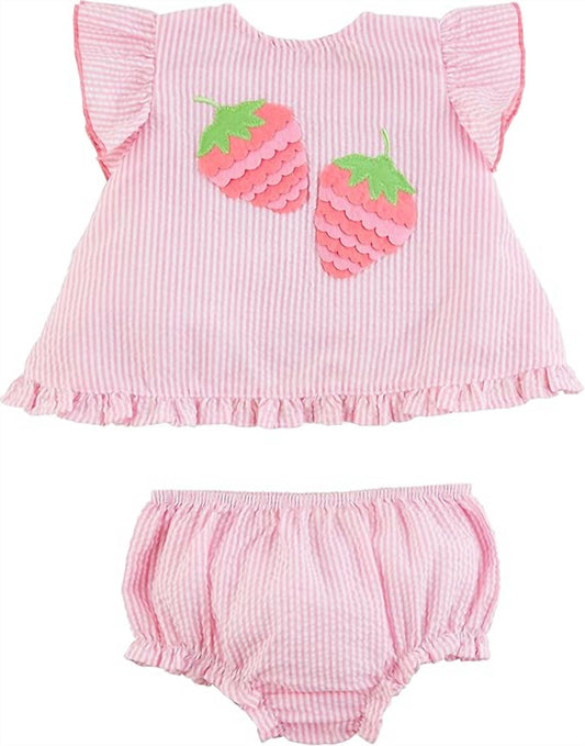 Mudpie - Girls Seersucker Pinafore Set