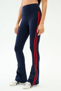 SPLITS59 Raquel High Waist Supplex Flare Pants in indigo lotus red - women's pants - view 5