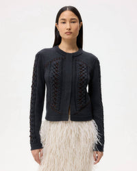 Twp - Suede Cable Sweater Jacket