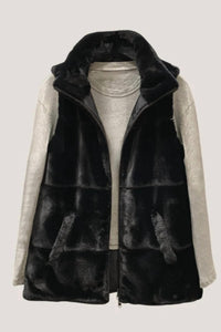 Dylan by True Grit Women's Fur Reversible Vest in black - women's jacket - alternate view