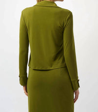 Joseph Ribkoff - Collared V-neck Long Sleeves Fitted Top