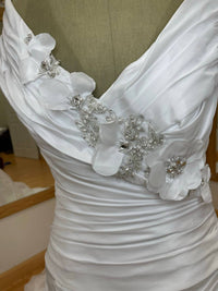 Mary'S Bridal - Women's Off Shoulder Floral Draped Wedding Gown