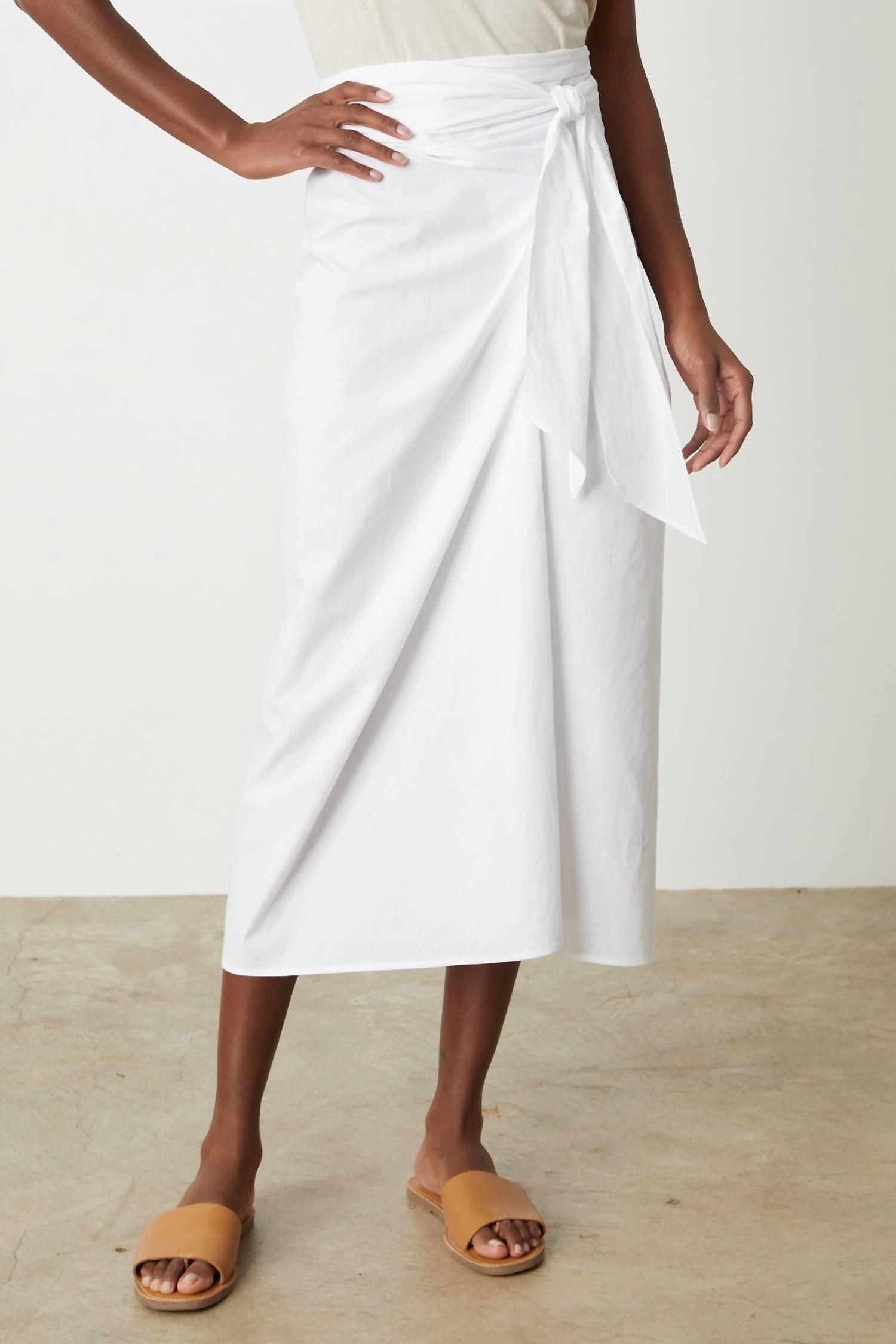 Velvet By Graham & Spencer - Leena Cotton Tie Front Skirt