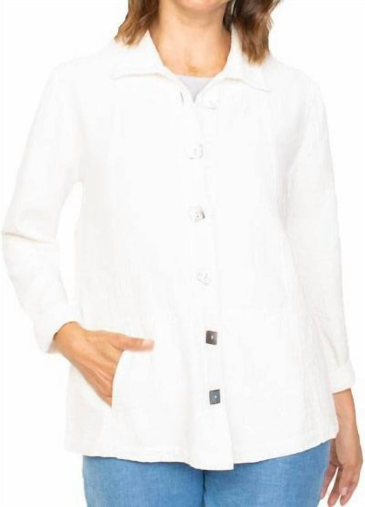 Habitat - Sunwashed Jacquard Button Front Tunic