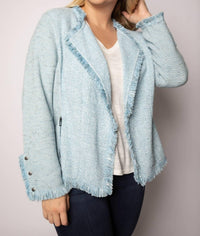 Nzt By Nic+Zoe - Fringe Mix Knit Jacket