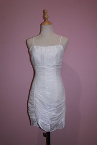 STORIA Women's Monochromatic And Sparkle Glitter Mini Dress in white - women's dress