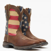 Durango Boots Women's Rebel Patriotic Boot in brown us flag - women's shoe - detail view