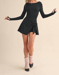 Kimberly C - Long Sleeve Wrap Tie Front Dress