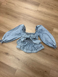 Something Navy - Women's Smocked Peplum Top