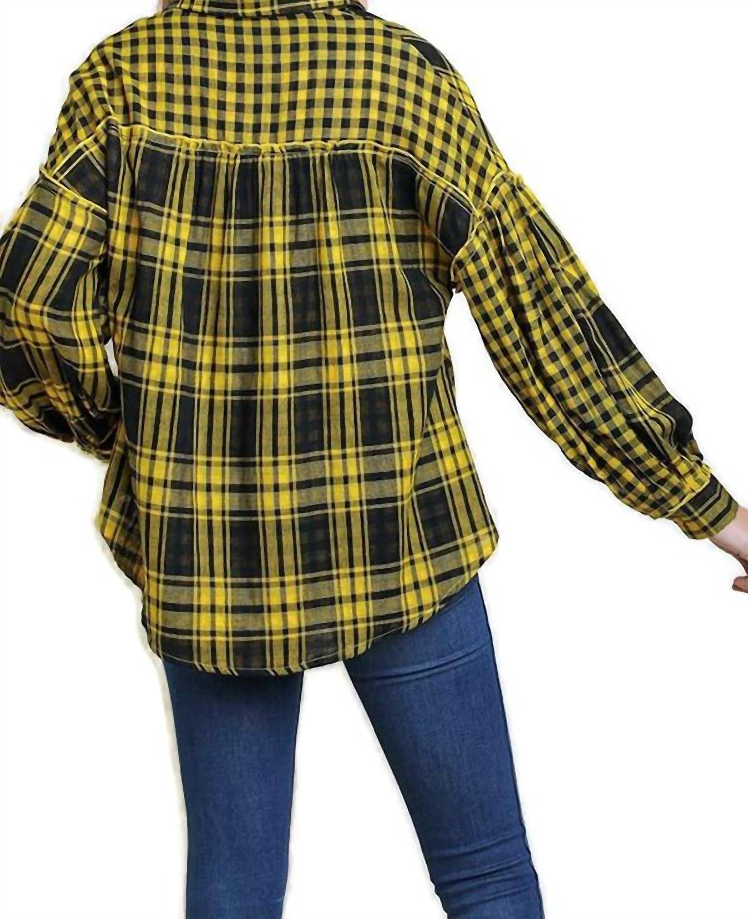 Umgee - Plaid & Checkered Button Up Top