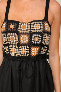 Lumiere - Midnight Crochet Midi Dress