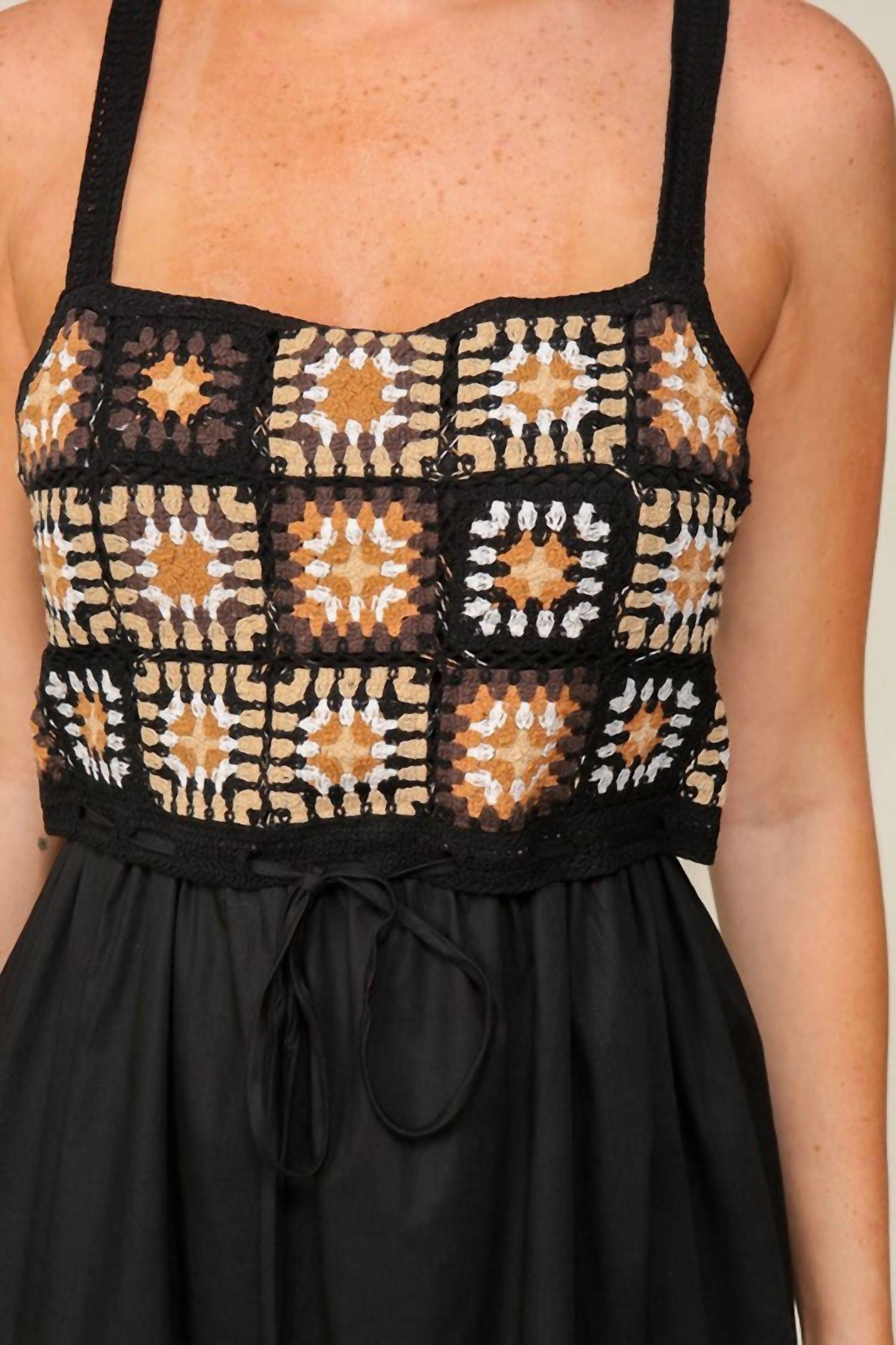 Lumiere - Midnight Crochet Midi Dress