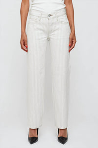 Moussy Elmora Low Rise Straight Jean in mix white - women's jeans