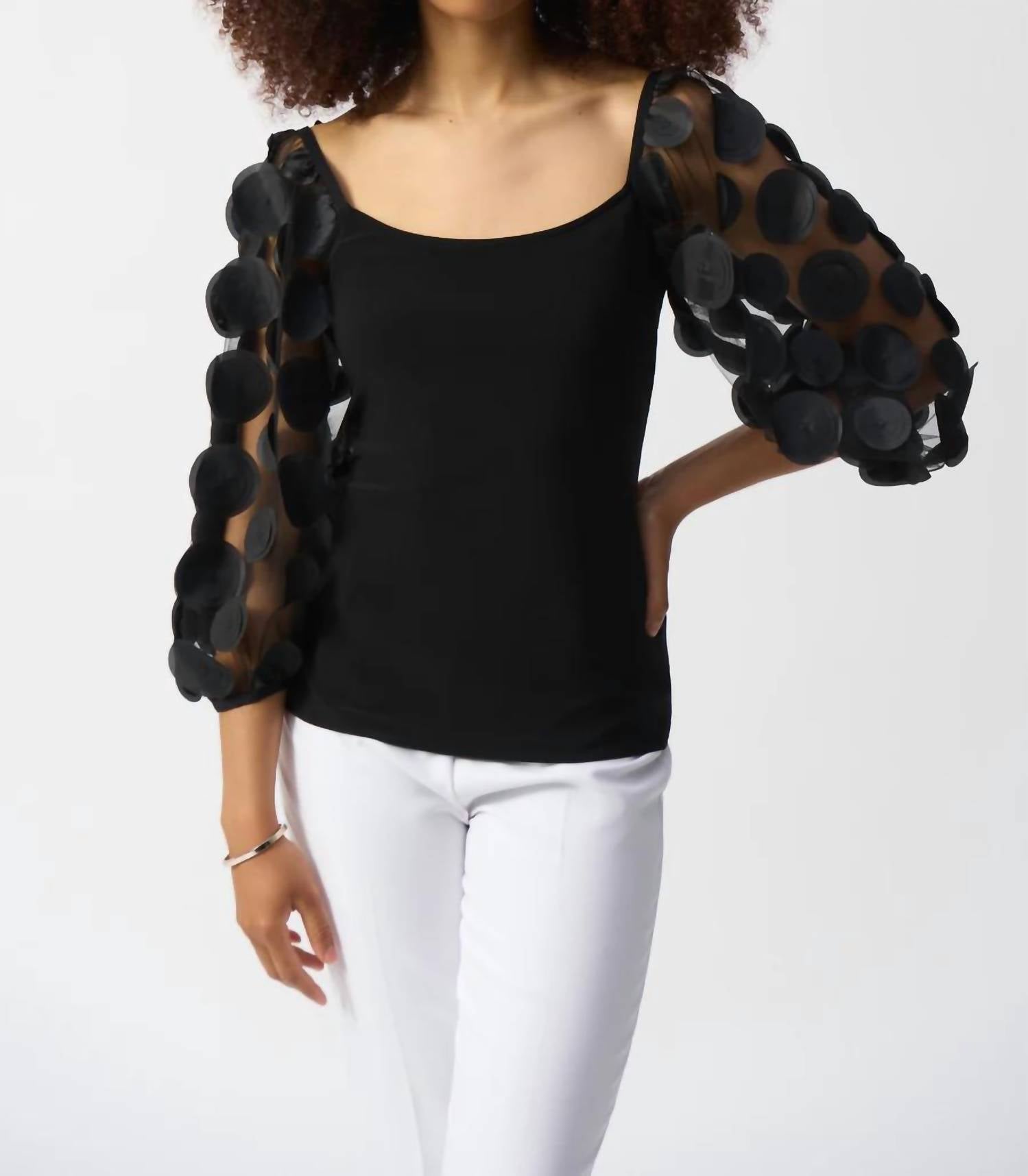 Joseph Ribkoff - Polka Dot Sheer Top