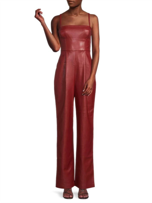 Susana Monaco - SLEEVELESS FAUX LEATHER JUMPSUIT