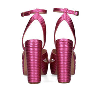 Exe Women's Ophelia Platform Block Heel in fuchsia snake - women's heels - view 5