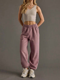 Panache Apparel Relaxed Fit Sweatpants in dusty purple - women's pants - view 4