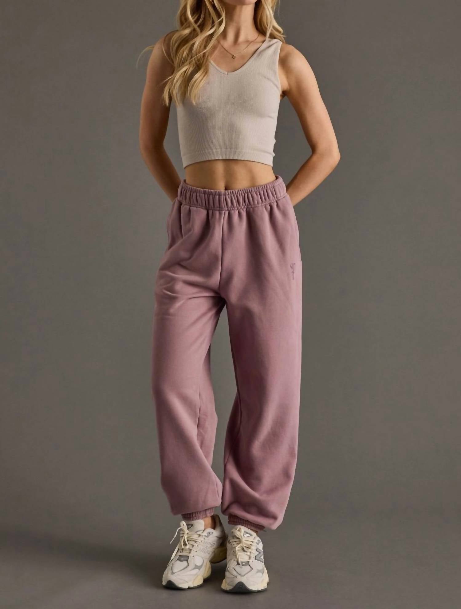 Panache Apparel Relaxed Fit Sweatpants in dusty purple - women's pants - view 4