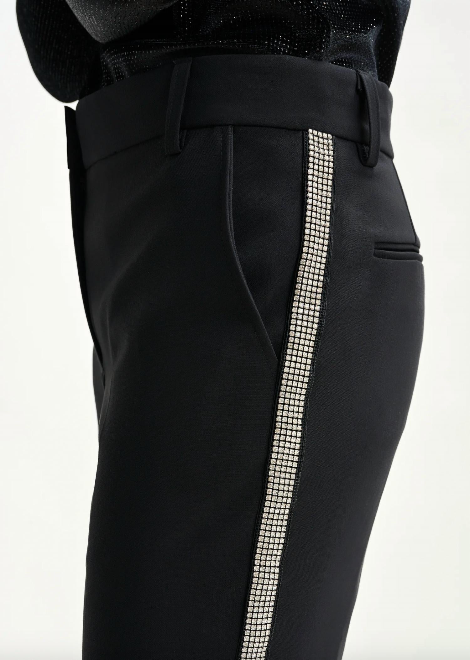 ESSENTIEL ANTWERP Ibell Rhinestone Tap Pants in black - women's pants - view 5