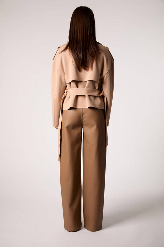 Blue Revival - Charli Cropped Scuba Trench Top