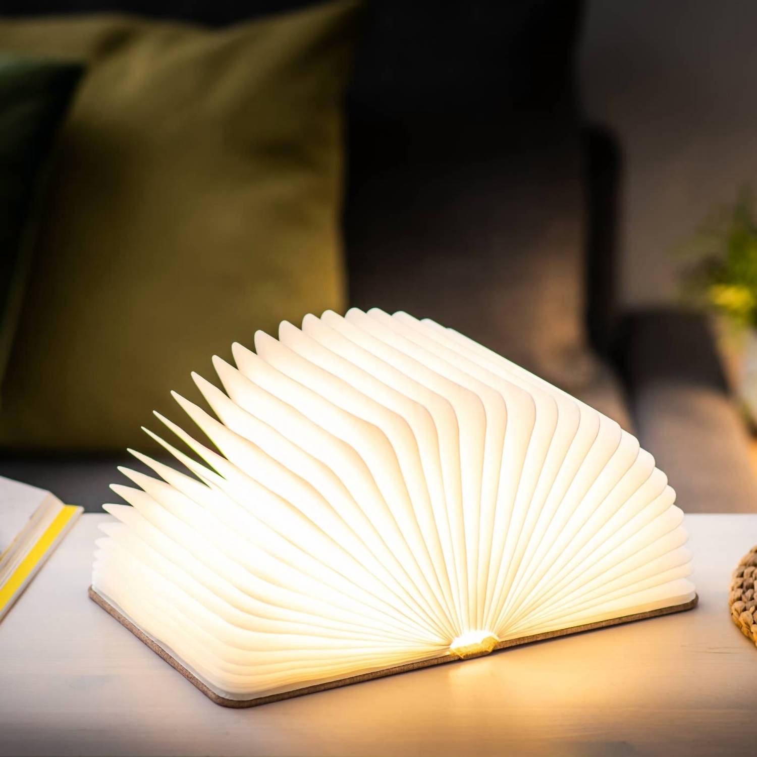 Gingko Design Linen Fabric Smart Book Light in urban gray - item - detail view