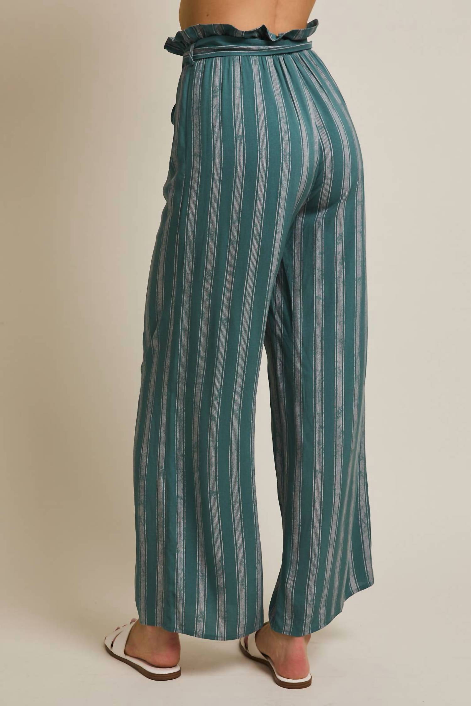 Gilli - Heidi Striped Ruffle Top Pants