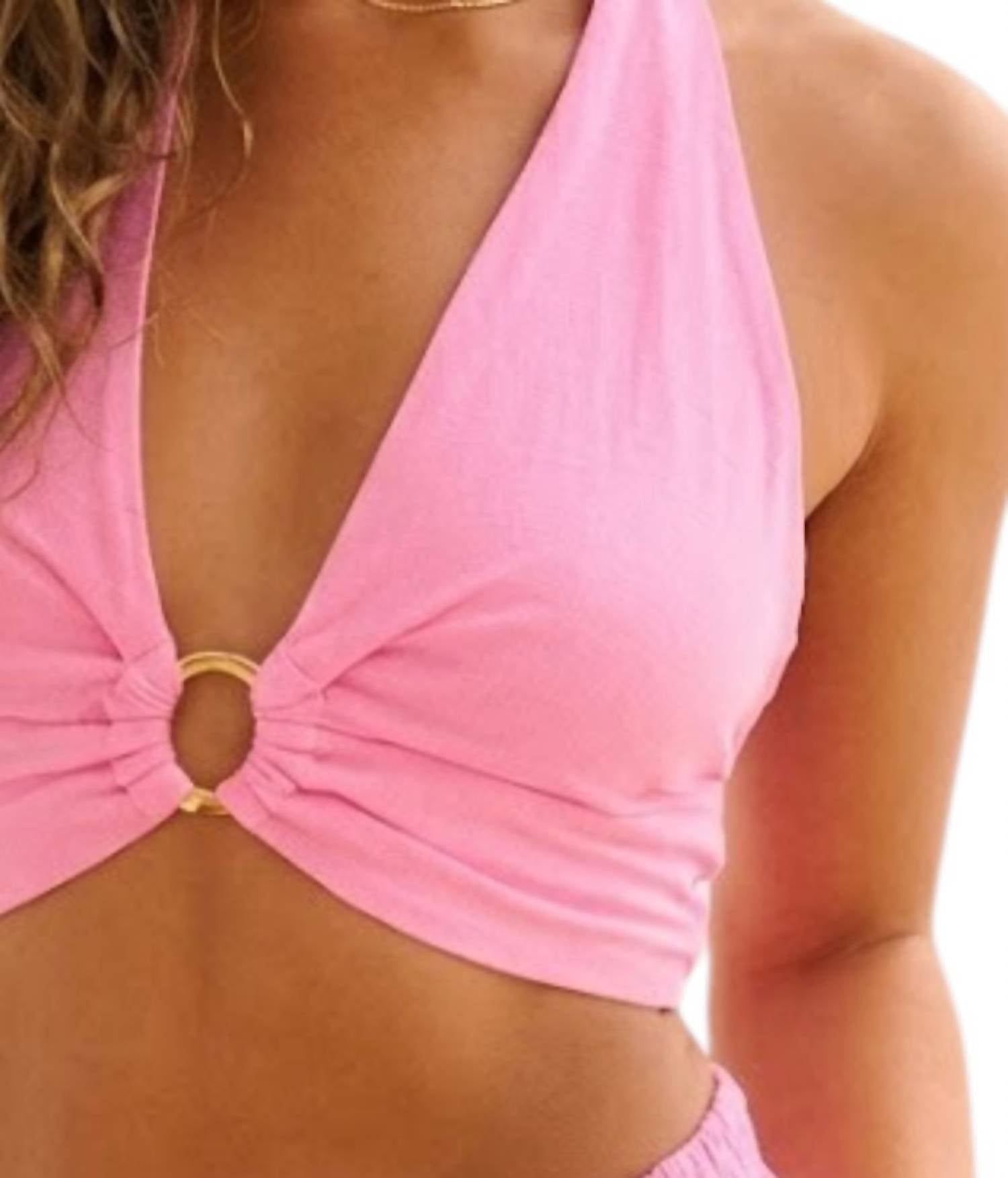 Blanco By Nature - Coconut Cropped Halter Top